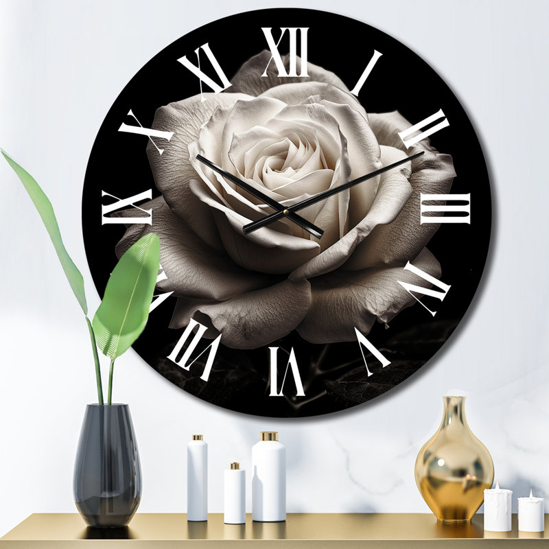 Azelea store Flower Wall Clock | Modern Home Decor | Silent Metal Decorative Wall Clock